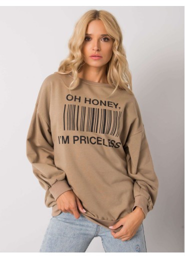 Smotanovo biela mikina s potlačou