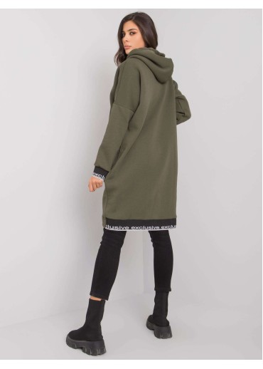 Khaki zelená asymetrická mikina