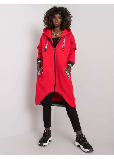 Červená asymetrická mikina