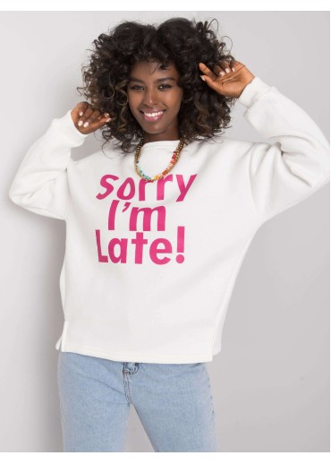 Smotanovo biela mikina s potlačou