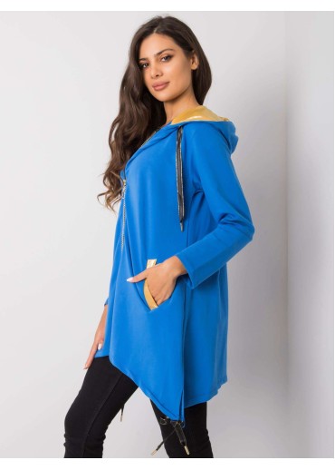 Modrá asymetrická mikina