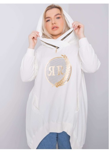 Smotanovo biela mikina s kapucňou