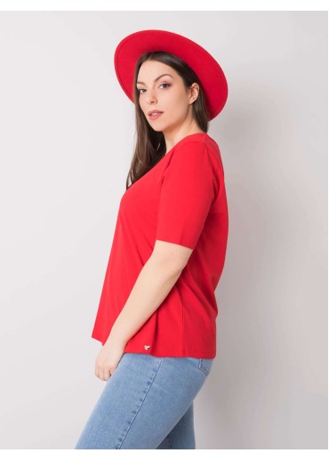 Červené bavlnené tričko over size