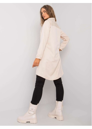 Béžovo hnedá predĺžená košeľa