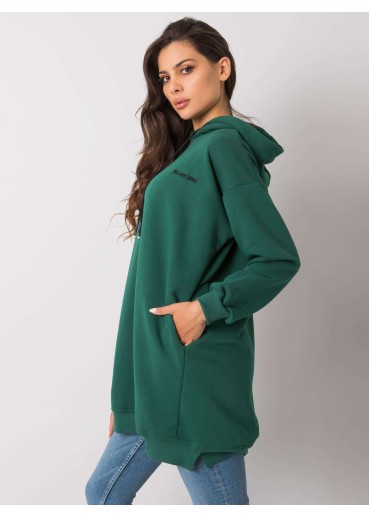 Tmavozelená predĺžená ONE SIZE mikina