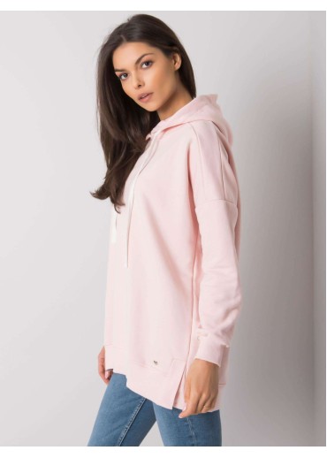 Púdrovo ružová mikina s kapucňou