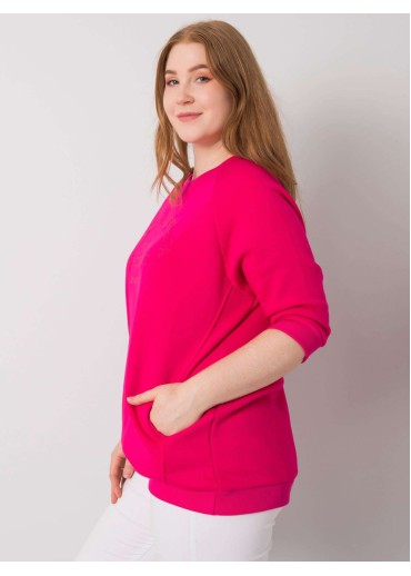 Fuchsiovo ružová pohodlná mikina