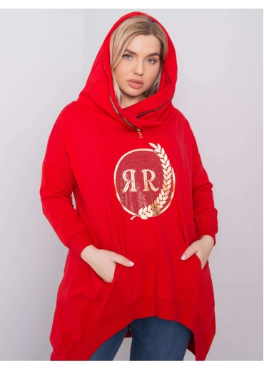 Červená mikina s kapucňou
