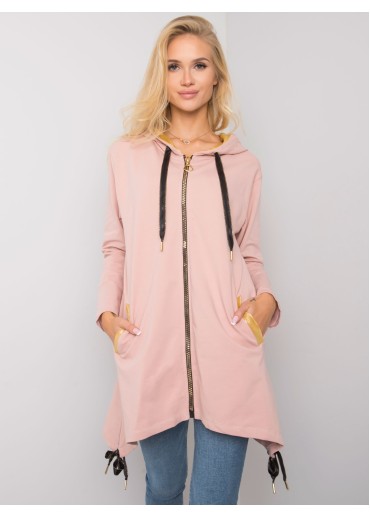 Tmavopúdrovo ružová asymetrická mikina