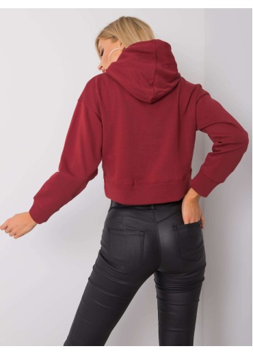 Bordovo červená crop top mikina