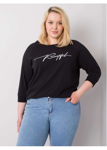 Čierne tričko s 3/4 rukávom