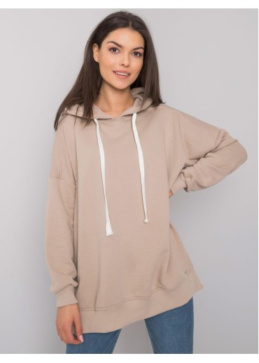 Béžovo hnedá mikina s kapucňou