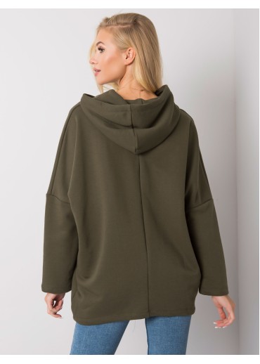 Khaki zelená mikina s kapucňou