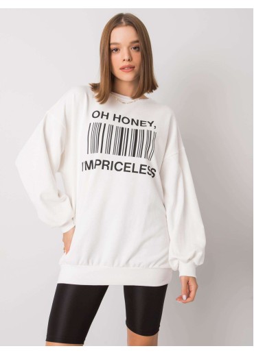 Smotanovo biela mikina s potlačou