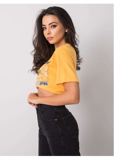 Žlté bavlnené tričko