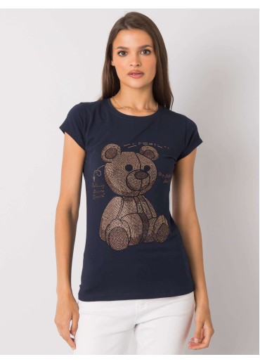 Tmavomodré bavlnené tričko