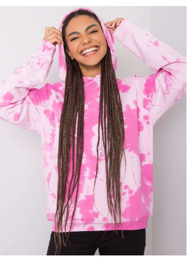 Ružová batikovaná mikina