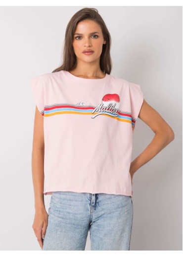 Púdrovo ružové bavlnené tričko