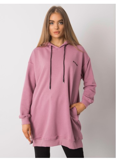 Tmavopúdrovo ružová predĺžená ONE SIZE mikina