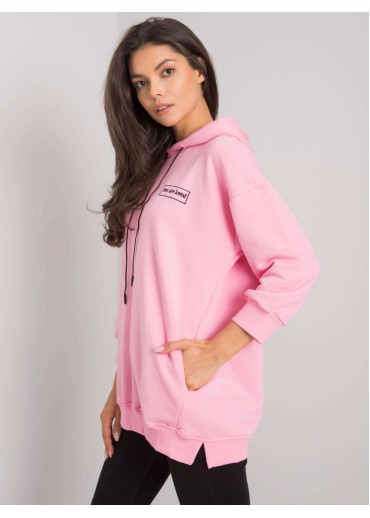 Ružová bavlnená mikina