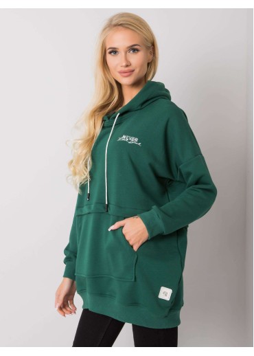 Tmavozelená mikina s kapucňou