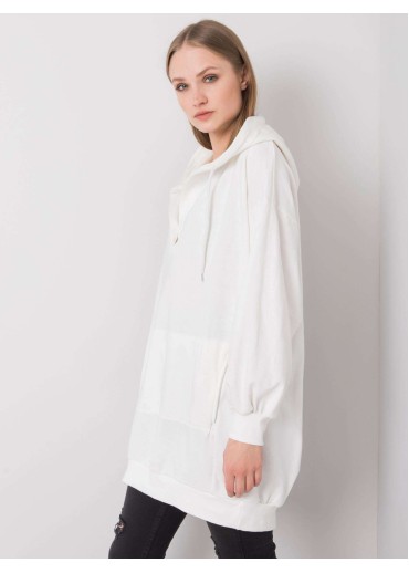 Biela predĺžená mikina