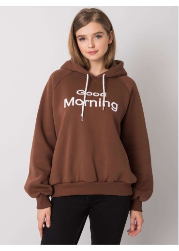 Hnedá oteplená mikina s kapucňou