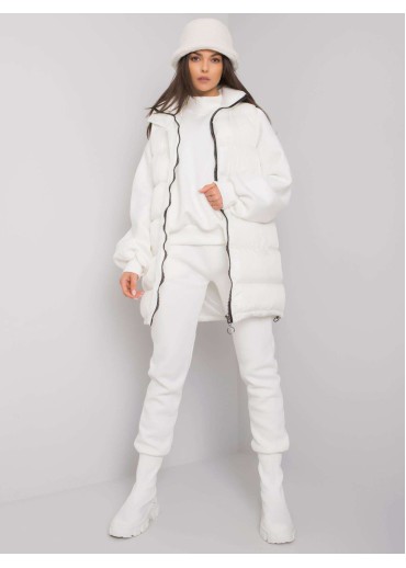 Smotanovo biela tepláková súprava s vestou