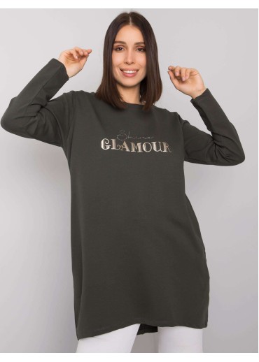 Khaki zelená tunika s potlačou