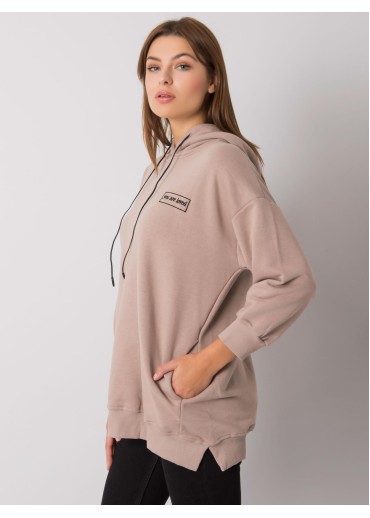 Béžovo hnedá bavlnená mikina