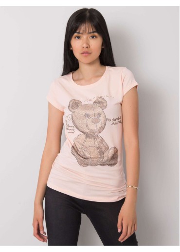 Púdrovo ružové bavlnené tričko