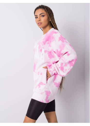 Ružová batikovaná mikina