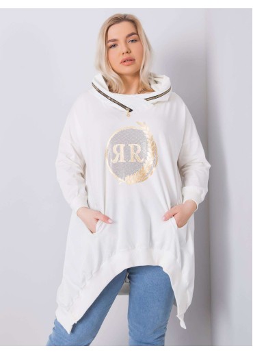 Smotanovo biela mikina s kapucňou