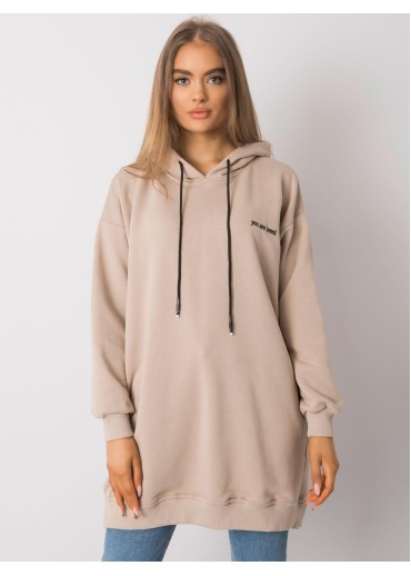Béžovo hnedá predĺžená ONE SIZE mikina
