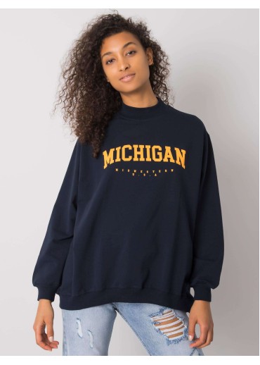 Modrá mikina so stojačikovým golierom