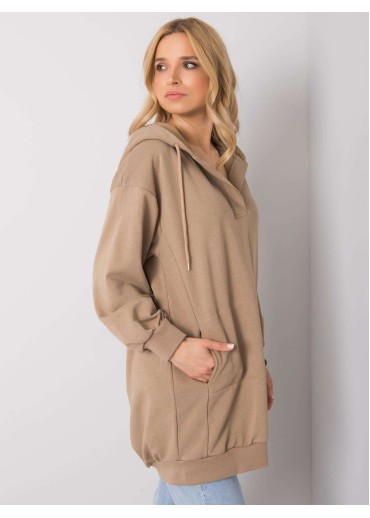 Hnedá predĺžená mikina