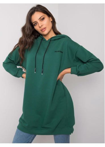 Tmavozelená predĺžená ONE SIZE mikina