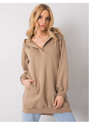 Hnedá predĺžená mikina