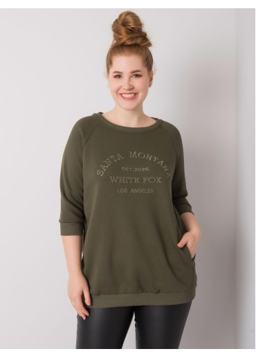 Khaki zelená pohodlná mikina