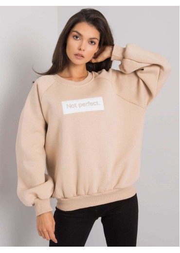 Béžovo hnedá pohodlná mikina