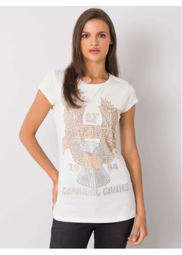 Smotanovo biele bavlnené tričko