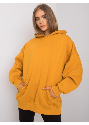 Žltá basic mikina s kapucňou