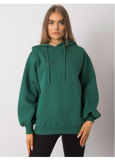Tmavozelená basic mikina s kapucňou