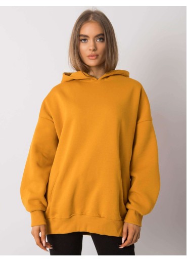 Žltá basic mikina s kapucňou