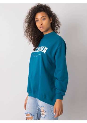 Kobaltovo modrá mikina so stojačikovým golierom