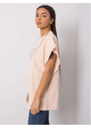 Broskyňovo ružové tričko s retiazkou