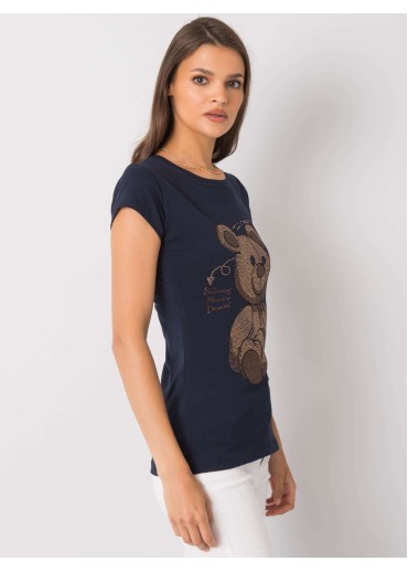 Tmavomodré bavlnené tričko