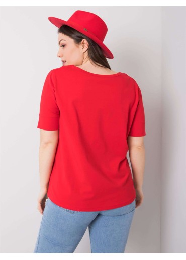 Červené bavlnené tričko over size