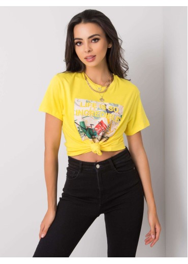 Žlté bavlnené tričko