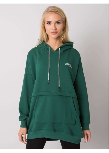 Tmavozelená mikina s kapucňou